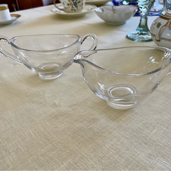 Glass Sugar and Creamer, Clear Glass Scandinavian -Style, Vintage, Very Stylish. - Picture 4 of 6